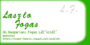 laszlo fogas business card